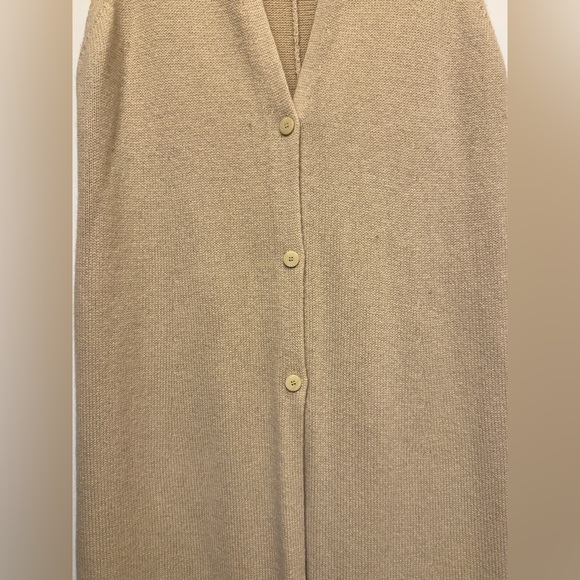 Theory Cashmere Sleeveless Sweater Vest Coat Beige / Carolyn Bessette Kennedy - Picture 5 of 6